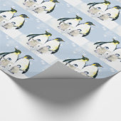 Sweet Penguin Family Kerstfeestdag Cadeaupapier (Hoek)