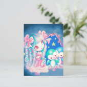 Sweet Penguin Kerstmis Feestdagenkaart (Staand voorkant)