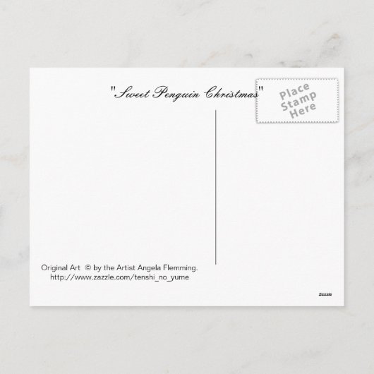 Sweet Penguin Kerstmis Feestdagenkaart (Achterkant)