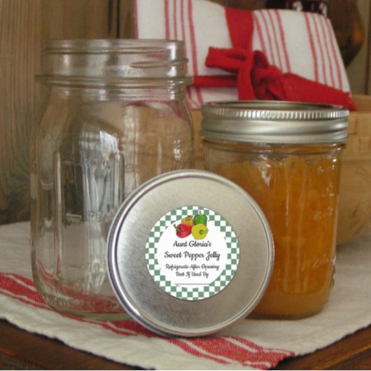 Sweet Pepper Jelly Custom Canning Jar Sticker