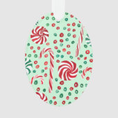 Sweet Peppermint-kerstsnoepriet Ornament (voorkant)