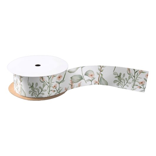 Sweet perachy floral Ribbon Satijnen Lint (Spoel)