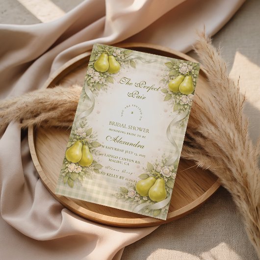 Sweet Perfect Pair Pear Bridal Shower Kaart