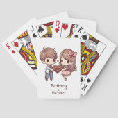 Sweet Personalized Chibi-stijl Valentijn paar Pokerkaarten (Achterkant)