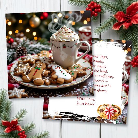 Sweet Personalized Christmas | Coffee and Cookies Kaart