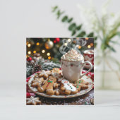Sweet Personalized Christmas | Coffee and Cookies Kaart (Staand voorkant)