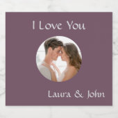 Sweet Personalized Couple Photo & Names Label Set Likeurfles Etiket (Enkel label)