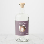 Sweet Personalized Couple Photo & Names Label Set Likeurfles Etiket (Voorkant)