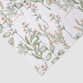 Sweet perzikfloral en groenpapier tissuepapier (Detail)