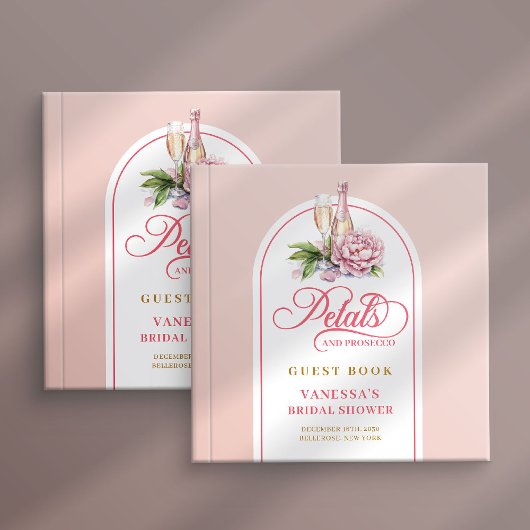 Sweet petals and prosecco blush gold guest book gastenboek