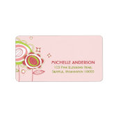 Sweet Petite Pink Blossom Floral Baby Girl Adres Etiket (Voorkant)