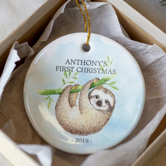 Sweet Photo Slaath Baby's Eerste Kerstmis Ornament