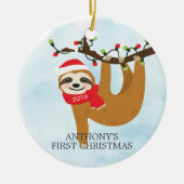 Sweet Photo Slaath Baby's Eerste Kerstmis Ornament (Voorkant)