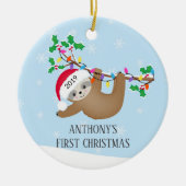 Sweet Photo Slaath Baby's Eerste Kerstmis Ornament (Voorkant)