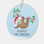 Sweet Photo Slaath Baby's Eerste Kerstmis Ornament (Links)