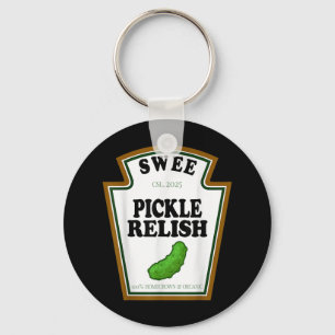 Sweet Pickle Relish Group Condiment Familie Hallow Sleutelhanger