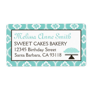 Sweet Pie Business Verzendlabel Turquoise