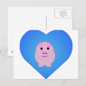 Sweet Piggy Love Briefkaart (Voorkant / Achterkant)