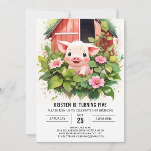 Sweet Piglet's Boho Meisje Verjaardag Kaart