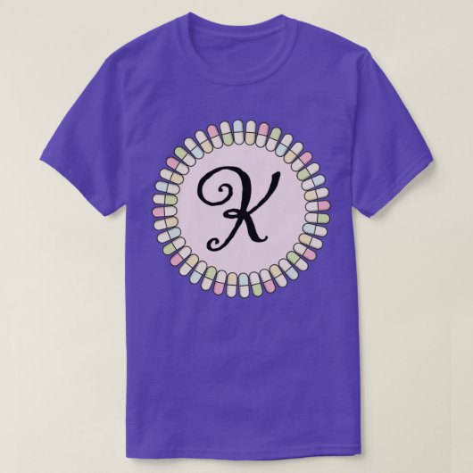 Sweet pills Initial K T-shirt (Design voorkant)