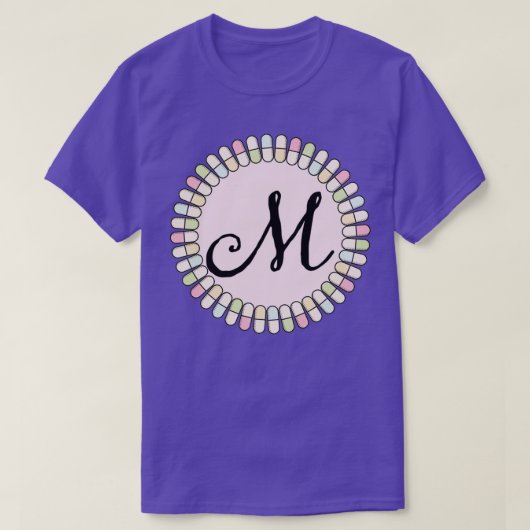 Sweet pills Initial M 1 T-shirt (Design voorkant)