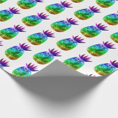Sweet Pineapple Whimsical Rainbow Pattern Gift Cadeaupapier (Hoek)