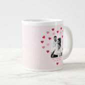 Sweet Pink and Red Heart Patterned Foto Valentijn Grote Koffiekop (Voorkant rechts)