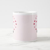 Sweet Pink and Red Heart Patterned Foto Valentijn Grote Koffiekop (Voorkant)