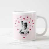 Sweet Pink and Red Heart Patterned Foto Valentijn Grote Koffiekop (Rechts)