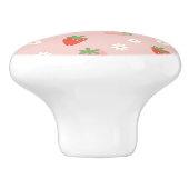 Sweet Pink and Red Strawberries Monogram Keramische Knop (Zijkant)