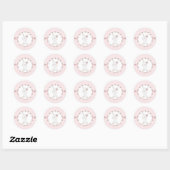 Sweet Pink Baby Bunny Floral Ronde Sticker (Vel)