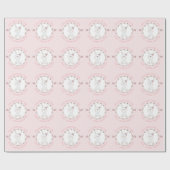 Sweet Pink Baby Bunny Floral Wreath Personalized Cadeaupapier (Vlak)