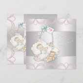 Sweet  Pink Baby Girl Shower Kaart (Voorkant / Achterkant)