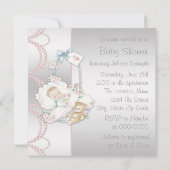 Sweet  Pink Baby Girl Shower Kaart (Achterkant)