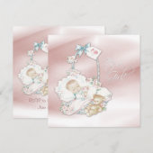 Sweet Pink Baby Girl Shower Kaart (Voorkant / Achterkant)