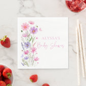 Sweet Pink Baby in Bloom Wildflower Baby shower Servet (Insitu)