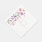 Sweet Pink Baby in Bloom Wildflower Baby shower Servet (Hoek)