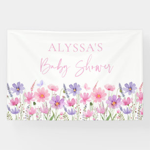 Sweet Pink Baby in Bloom Wildflower Baby shower Spandoek