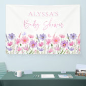 Sweet Pink Baby in Bloom Wildflower Baby shower Spandoek (Beurs)