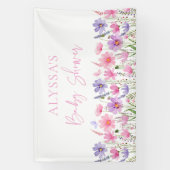 Sweet Pink Baby in Bloom Wildflower Baby shower Spandoek (Verticaal)