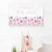 Sweet Pink Baby in Bloom Wildflower Baby shower Spandoek (Insitu)