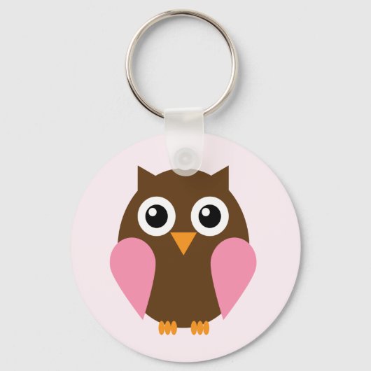 Sweet Pink Baby Owl Sleutelhanger (Voorkant)