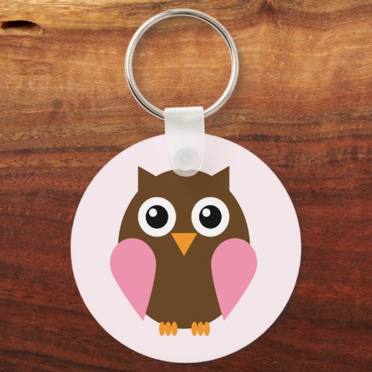 Sweet Pink Baby Owl Sleutelhanger (Voorkant)