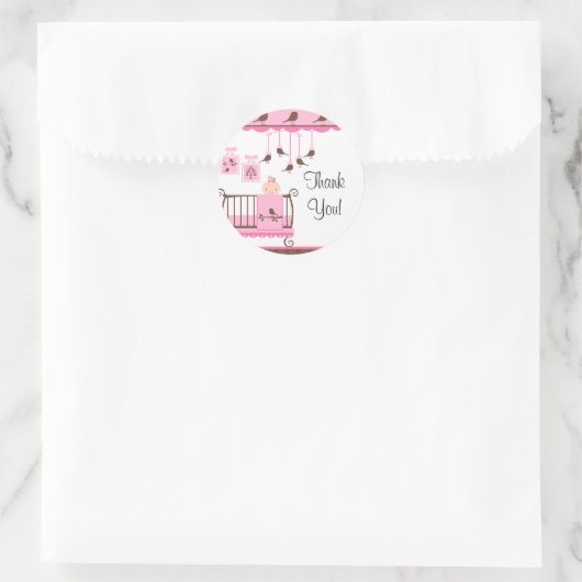 Sweet Pink Baby RoomBedankt Sticker (Tas)