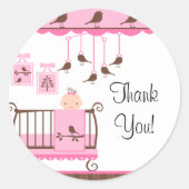 Sweet Pink Baby RoomBedankt Sticker (Voorkant)