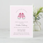 Sweet Pink Baby Shoes, Baby shower Kaart (Staand voorkant)