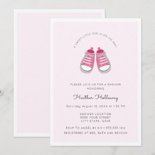 Sweet Pink Baby Shoes, Baby shower Kaart