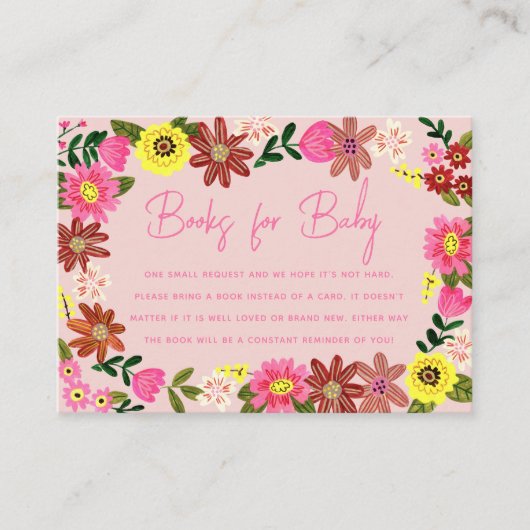 Sweet Pink Baby shower Book Request Informatiekaartje (Voorkant)
