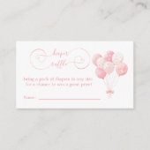 Sweet Pink Balloons Baby shower Luier Raffle Informatiekaartje (Voorkant)