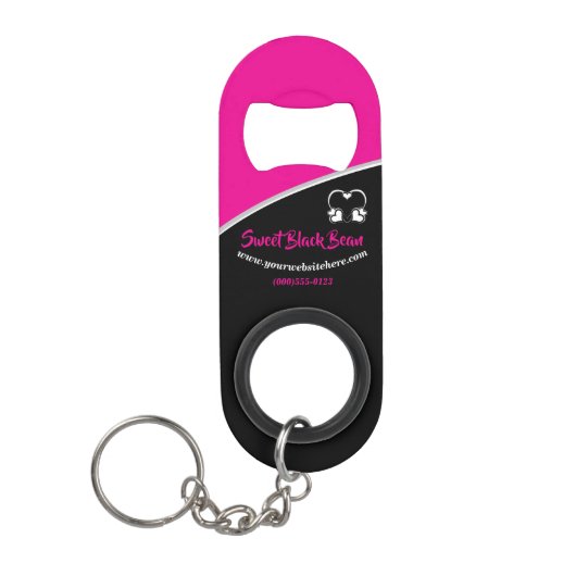 Sweet Pink Bean Promotional Business Sleutelhanger Mini Flessenopener (Voorkant)